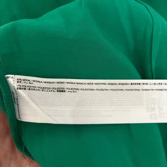 NWT MANGO MNG‎ Wide Leg Jumpsuit Size Large Green Sleeveless Cropped - Picture 11 of 11